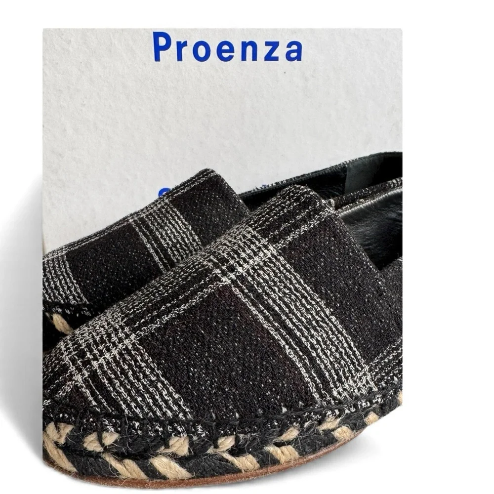 PROENZA SCHOULER black & gray plaid loafers size 39 - Picture 4 of 6